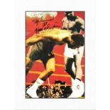 Boxing 15x11 mounted colour print signed by The Greatest Muhammad Ali and his manager Jabir