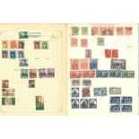 Worldwide Stamp collection 7 album pages from countries such as Denmark, Greece, Egypt and