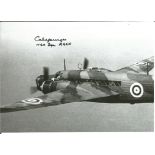 WW2 bomber veteran Cal Younger 460 Sqd signed 6x4 black and white photo. Good Condition. All