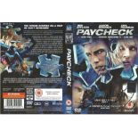 Aaron Eckhart signed Paycheck DVD. Signed on the front cover of case. Disc inside. Good Condition.