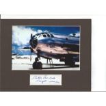 WW2 Atomic bomber Dutch Van Kirk signature piece matted with a colour Enola Gay photo to 10 x 8