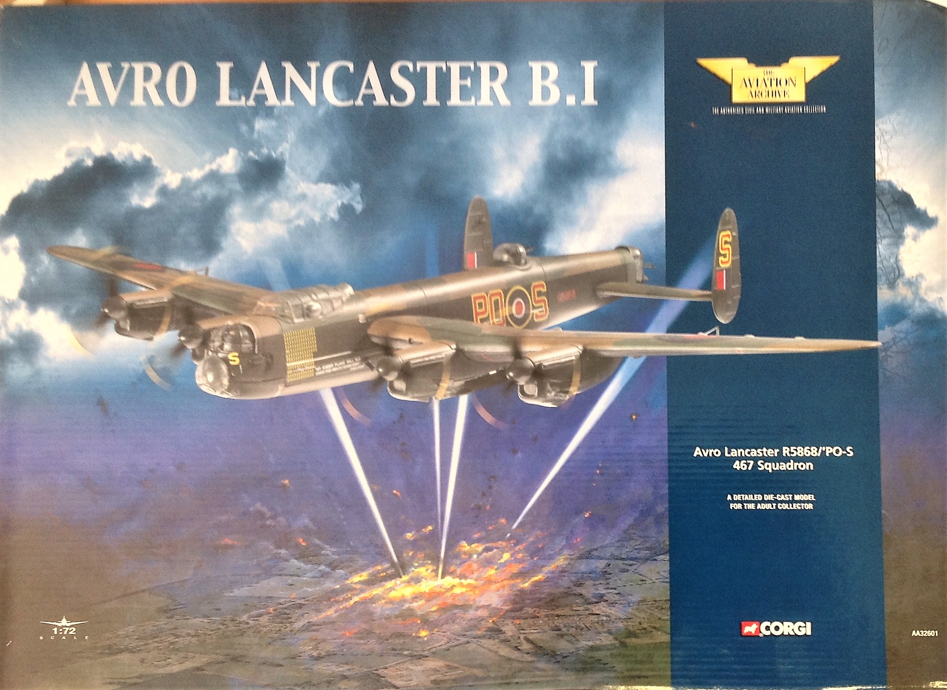 Corgi Aviation Archive Die Cast Model Avro Lancaster R5868/'PO S 467 Squadron 1:72 Scale fantastic - Image 2 of 2