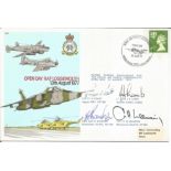 Multisigned RAF Lossiemouth 1977 multiple flown cover signed by captains of the Jaguar, Gannett,