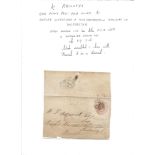 Postal History One penny pre-paid cover to Oxford Worcester and Wolverhampton Railway Co. Small
