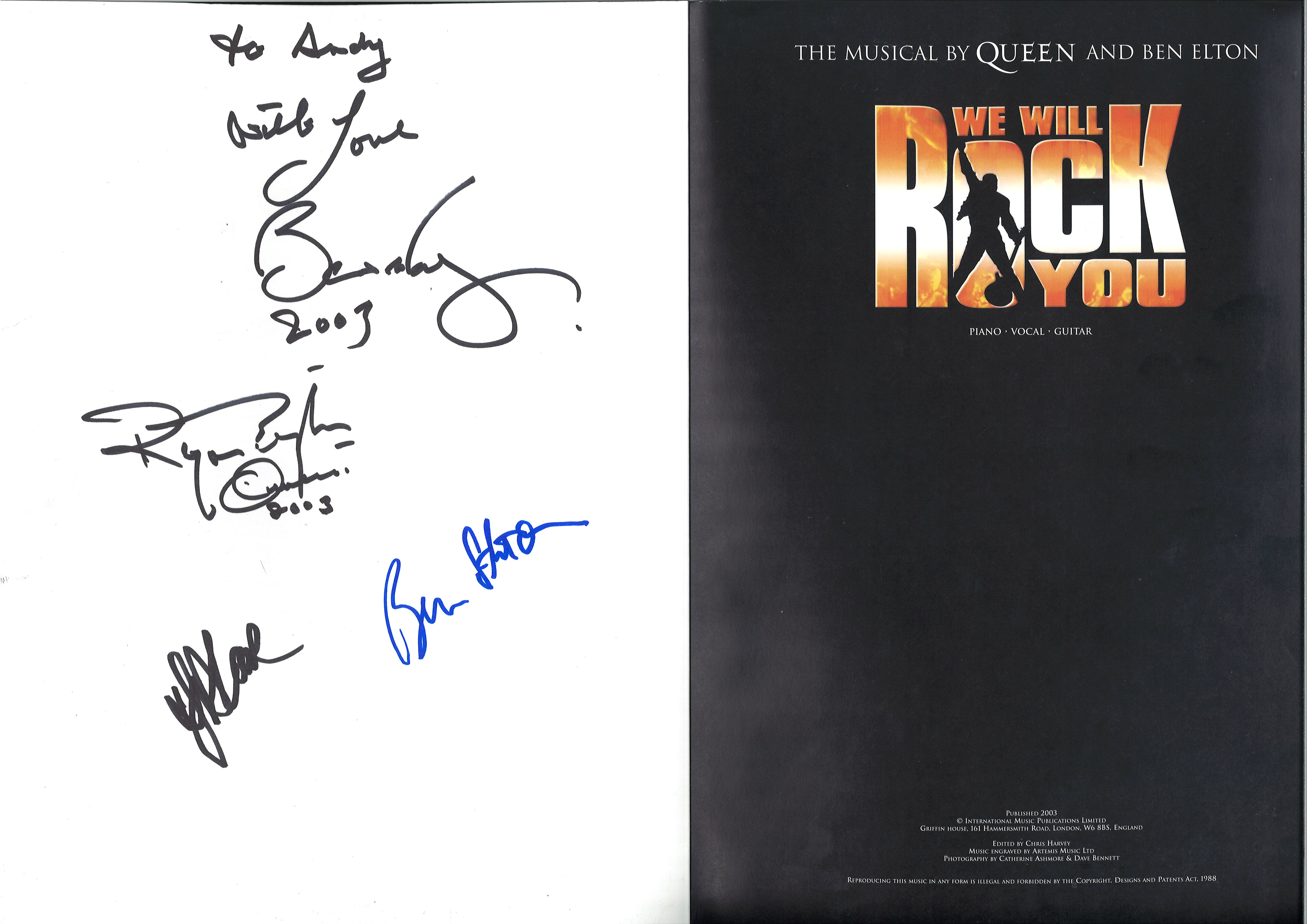We Will Rock You 2003 West End in house brochure signed inside by Queen members Roger Taylor, - Image 2 of 2