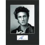 Sean Penn signature piece mounted below b/w photo. Approx overall size 13x10. Good Condition. All