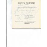 Monty Roraima signed 45rpm record sleeve. Record included. Good Condition. All autographs are