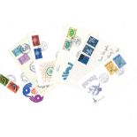 European FDC collection includes over 40 covers typed and handwritten address some mint countries