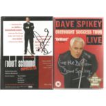 DVD and video signed collection. Includes 2 DVD's signed by Dave Spikey and Robert Schimmel and