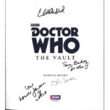 Dr Who hardback book The Vault signed on the inside title page by Tom Baker, Lalla Ward, Louise