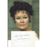 Judi Dench Actress Signed Card With 8x10 Photo. Good Condition. All autographs are genuine hand