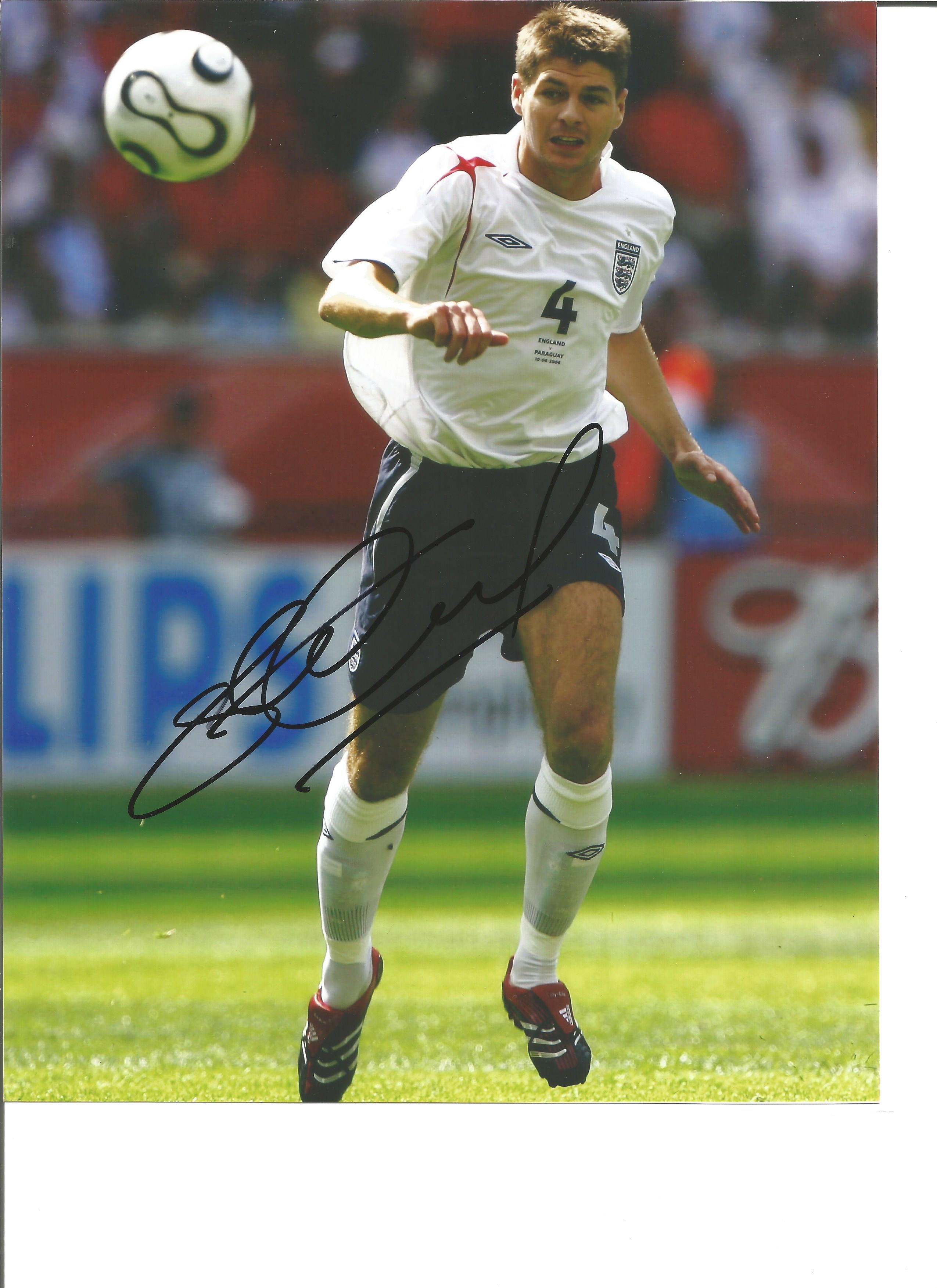 Steven Gerrard signed 10x8 colour England photo. Good condition Est.