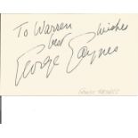 George Gaynes Police Academy Actor Signed Card. Good Condition Est.