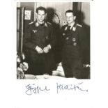 Luftwaffe aces Gerhard Schopfel, Joseph Haibock signed 6 x 4 portrait photo. Good condition Est.