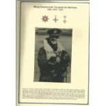 Wing Commander Douglas Ian Benham OBE DFC*AFC signed 5x3 b/w photo. Attached to a detailed biography