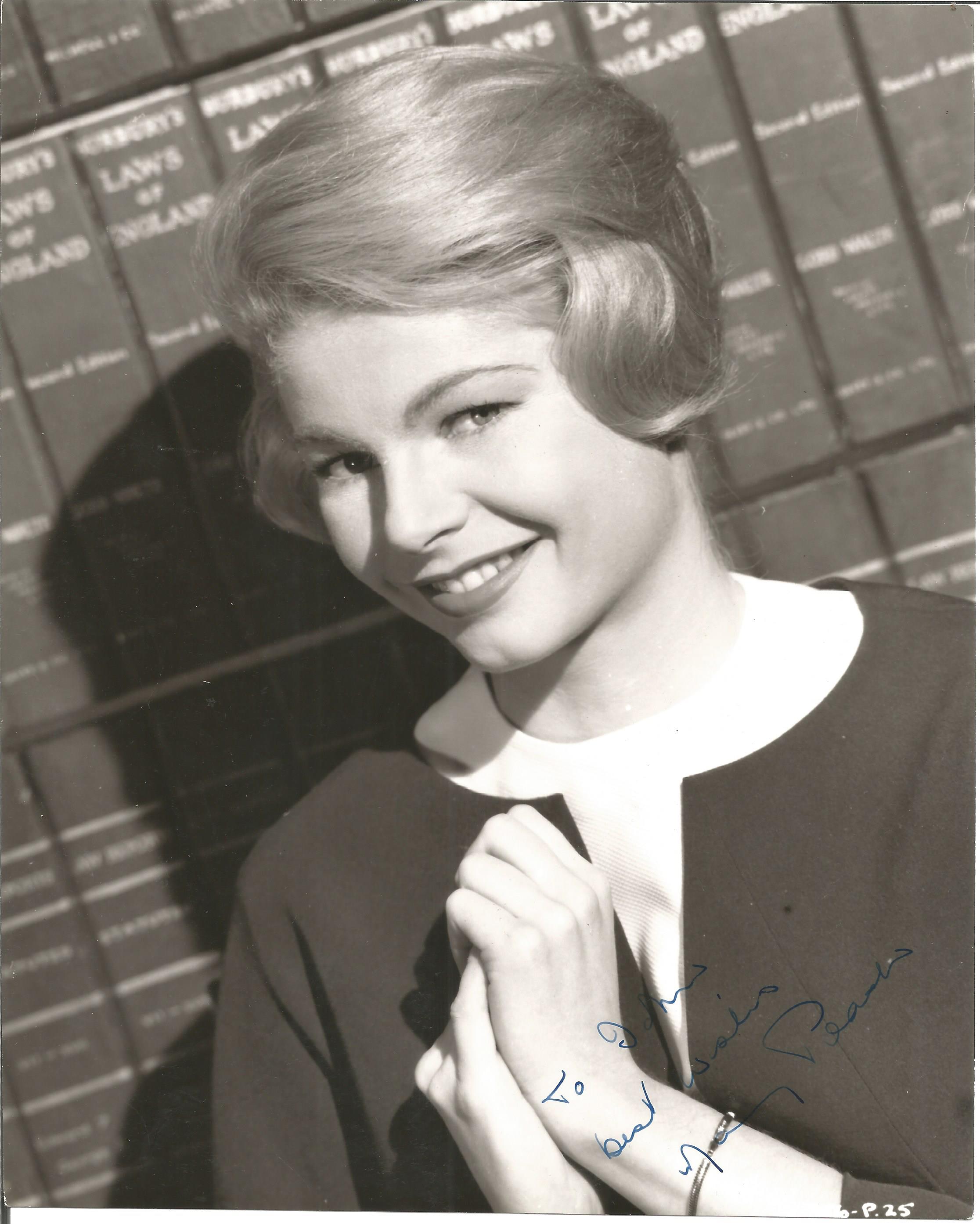 Mary Peach signed 10x8 black and white photo. South African-born British film and television
