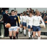 Football Autographed John Greig Photo, A Superb Image Depicting The Scotland Captain And His English
