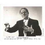 David Amram signed 10x8 black and white photo. composer of orchestral and chamber works.