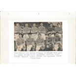 Football vintage team newspaper photo Middlesbrough 1954 8x6 fixed to album sleeve signed by team