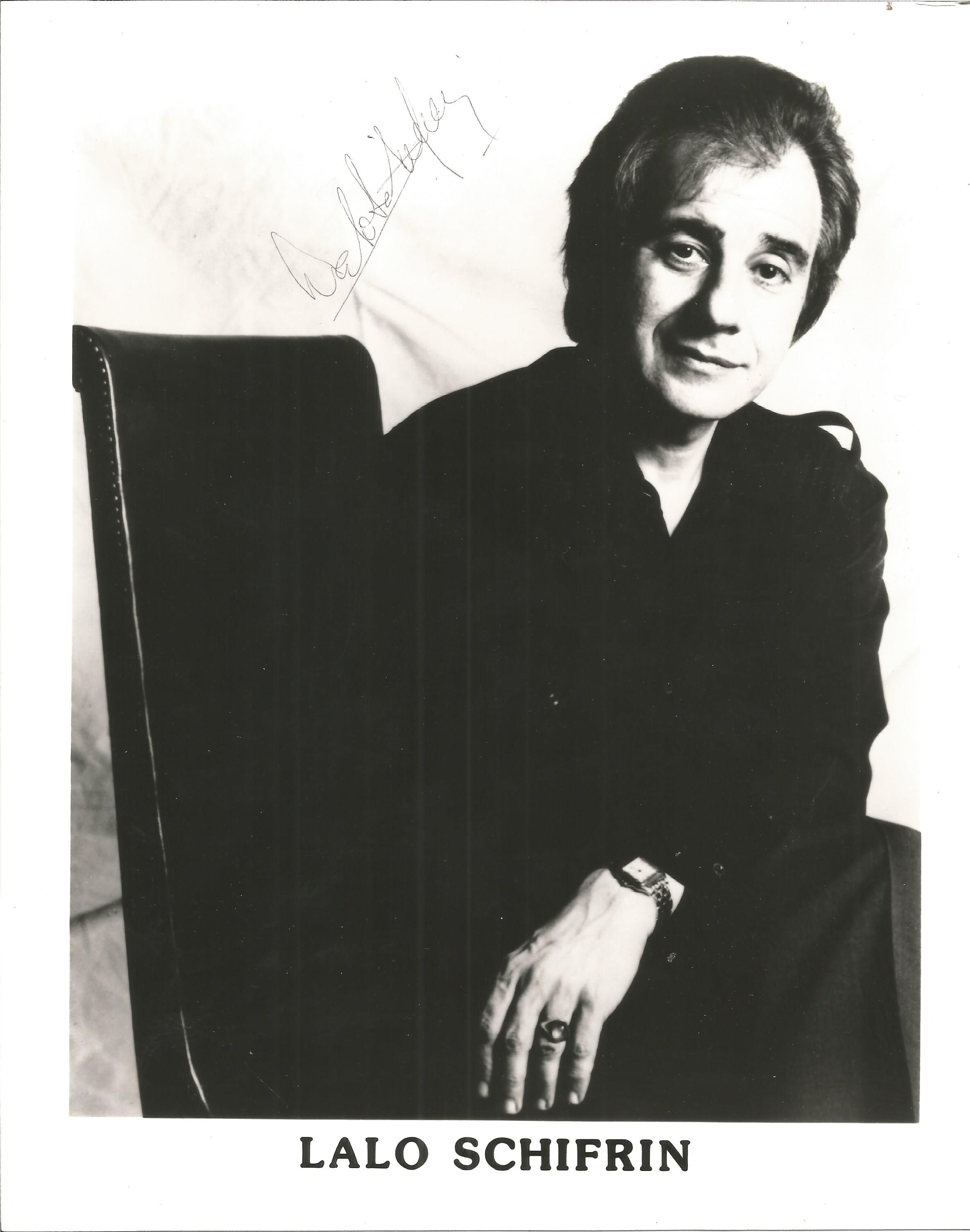 Lalo Schifrin signed 10x8 black and white photo. Argentine-American pianist, composer, arranger