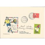 Terry Medwin signed FDC VM football commemorating the 1958 World Cup Finals. Medwin represented