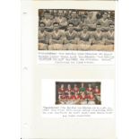 Football vintage signature piece Middlesbrough 1950s four team photos fixed to an album sleeve