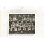 Football vintage team newspaper photos fixed to album sleeve Newcastle United 1955/56 and on reverse