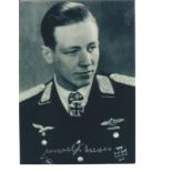 Martin Drewes WW2 Luftwaffe ace signed 5 x 3 b/w uniform portrait photo. Good condition Est.