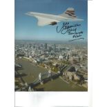 Concorde Captain Mike Bannister Chief pilot signed 10 x 8 over Tower Bridge photo. Good condition