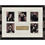 Laurel & Hardy autographs professionally framed and mounted with small photos to an overall size