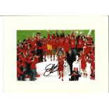 Steven Gerard signed colour photo. Mounted to approx. size 16x12. Good condition Est.