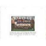 Football vintage team colour photo Chelsea 1955 league champions signed by five members of the