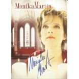 Monika Martin signed 6x4 colour promotional card. Austrian schlager singer with a long track