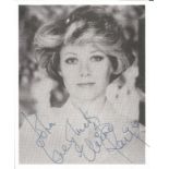 Elaine Paige signed 5x5 black and white photo. English singer and actress. Dedicated. Good condition