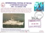 Commander HMS Bridport signed 1998 Portsmouth Navy Days cover. Good condition Est.