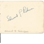 Edward G Robinson signed album page. December 12, 1893 - January 26, 1973) was a Romanian American