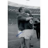 Football Autographed Pat Crerand Photo, A Superb Image Depicting The Manchester United Midfielder