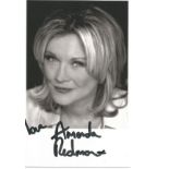 Amanda Redman signed 6x4 black and white photo. Good condition Est.