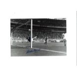 Gordon Banks signed black and white photo. Mounted to approx. size 16x12. Good condition Est.