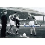 Football Autographed Bert Trautmann Photo, A Superb Image Depicting The Manchester City Goalkeeper