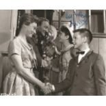 Geraldine McEwan and Lesley Phillips signed 10x8 black and white photo. Good condition Est.