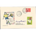 Tommy Banks signed FDC VM football commemorating the 1958 World Cup Finals. Tommy Banks played for