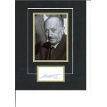 Simon Wiesenthal signature piece, mounted below black and white photo. (31 December 1908 - 20