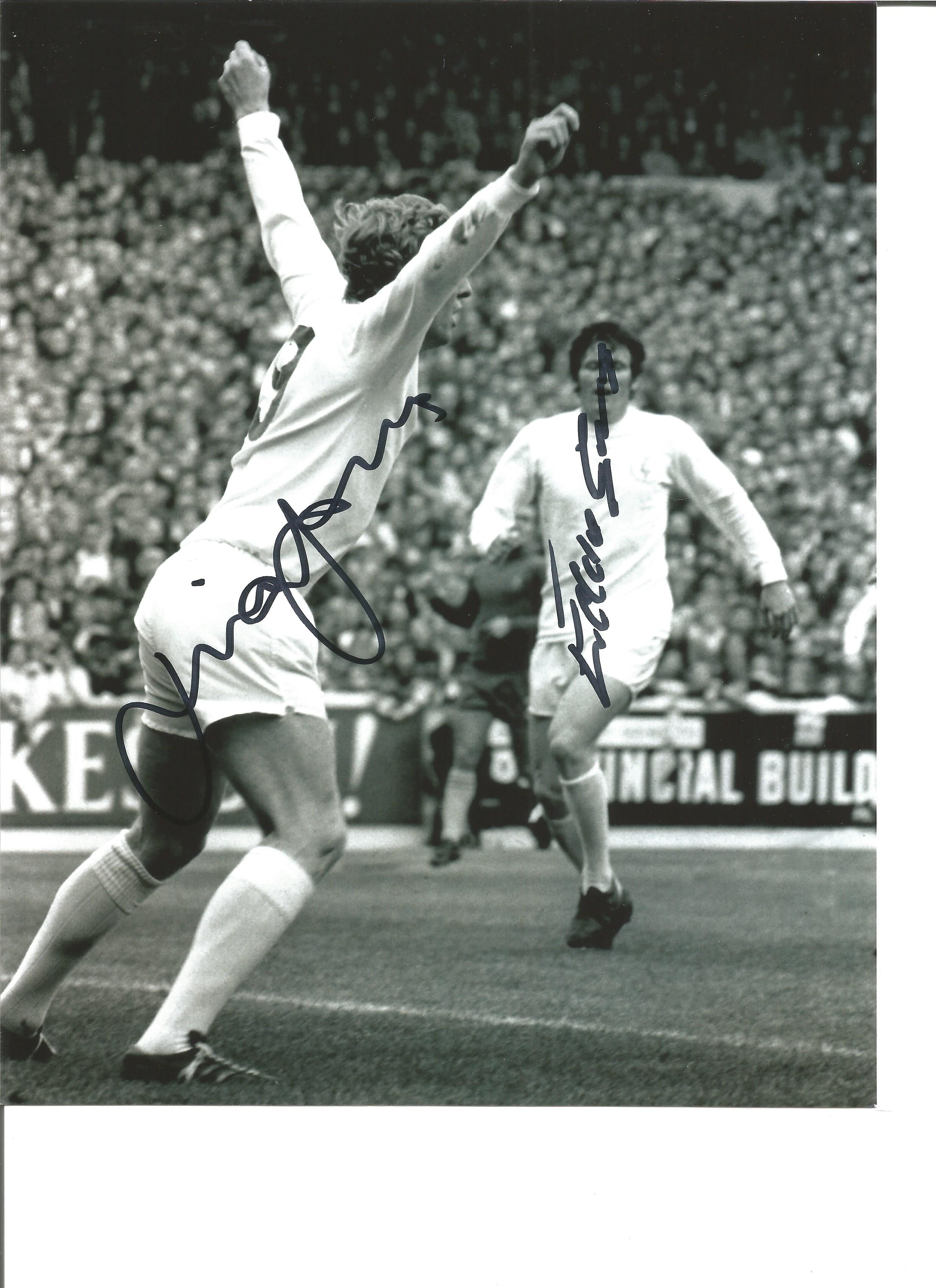 Cliff Jones and Eddie Gray signed 10x8 black and white photo. Good condition Est.