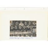 Football vintage team newspaper photo Ireland v Wales 1954 fixed album sleeve signed by seven