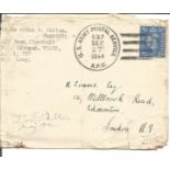 Glenn Miller signed envelope front. Signed twice less than 3 months before he died. (March 1, 1904 -