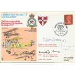 WW1 & 2 veterans Victor Goddard, BOB pilot J Millard signed Cambridge University Air Sqn cover. Good