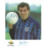 Peter Shilton signed 10x8 colour Autographed Editions photo. Biography on reverse. Good condition