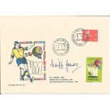 Cliff Jones signed FDC VM football commemorating the 1958 World Cup Finals. Jones was called into