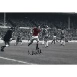 Football Autographed Norman Whiteside Photo, A Superb Image Depicting Whiteside Running Away In